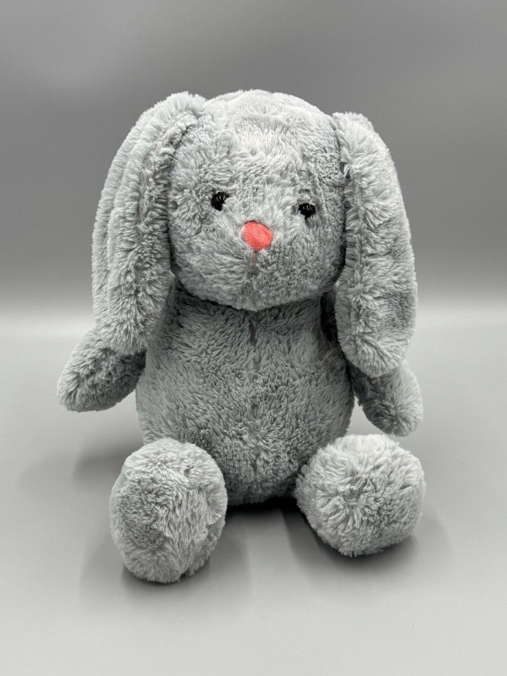 Walgreens Gray Bunny Rabbit Pink Nose Plush 12” Stuffed Animal